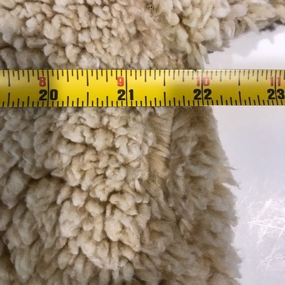 Peach Love California Sherpa 1/4 Zip Beige Womens Size Medium Teddy Bear Jacket - Picture 4 of 10